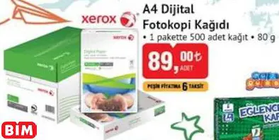 XEROX A4 DİJİTAL FOTOKOPİ KAĞIDI XEROX A4 DİJİTAL FOTOKOPİ KAĞIDI